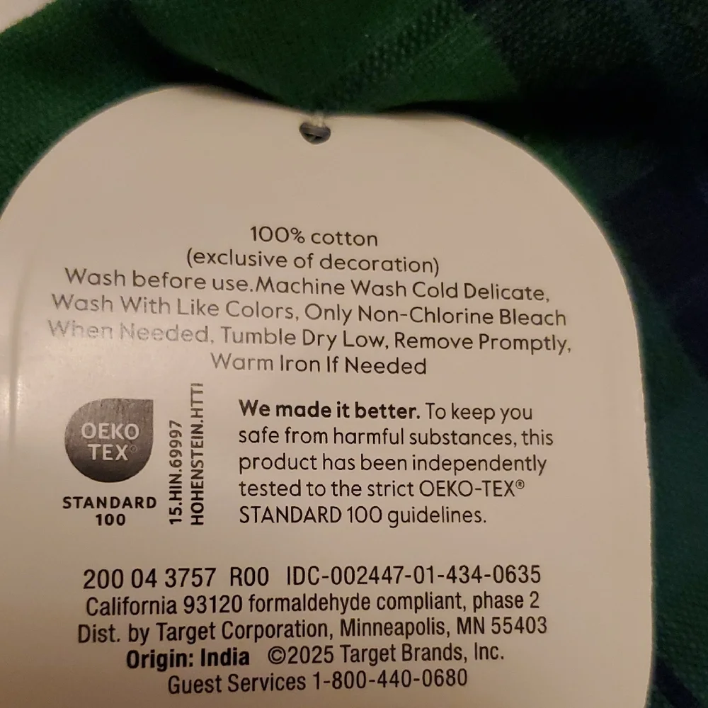 NWT Threshold Kitchen Towels - 100% Cotton - Green; Blue & Green Plaid
